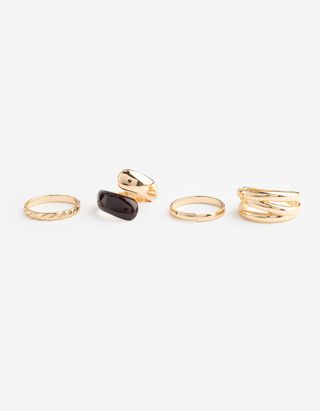 Ring - 4er-Pack - Goldfarben