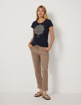 T-Shirt - Glitzerprint - Dunkelblau