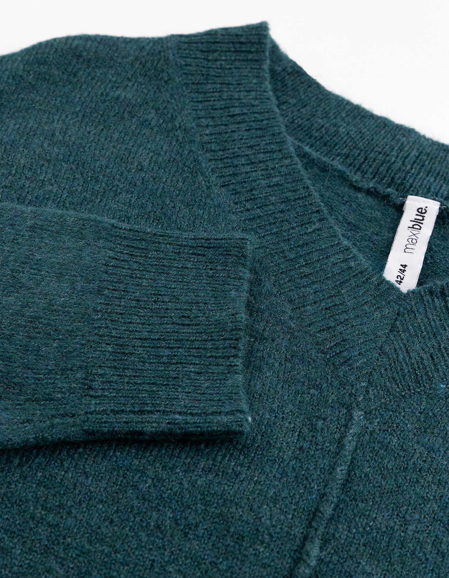 Pull-over - Encolure en V - p&eacute;trole