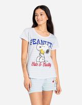Felsőből és rövidnadrágból álló pizsama szett - Snoopy - feher