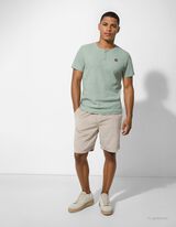 T-shirt - Patte de boutonnage - Vert clair