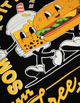 Hoodie - Afdrukken achteraan - zwart