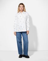 Bluse - Stickerei - Wei&szlig;