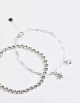 Armband - 2er-Pack - silberfarben