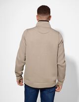 Sweatjacke - Stehkragen - beige