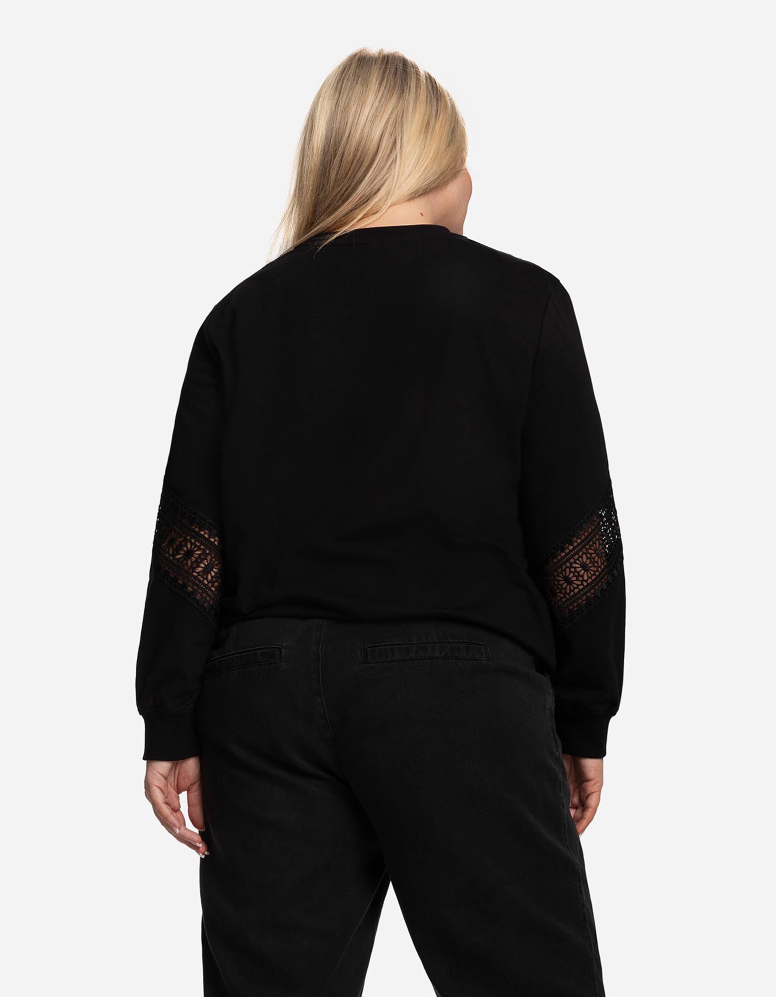 Sweatshirt - Metallic-Details - Schwarz
