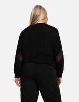 Sweatshirt - Metallic-Details - Schwarz