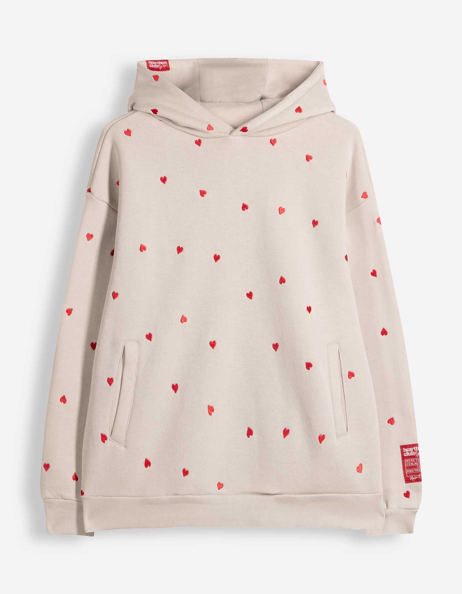 Sweat &agrave; capuche - Application - beige