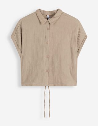 Hemd - Musselin - braun