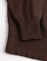 Pullover - U-Ausschnitt - Dunkelbraun