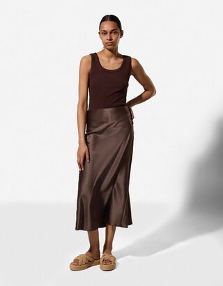 Rok - Effen - donkerbruin