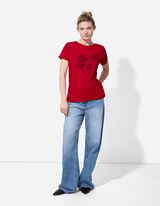T-shirt - Perles décoratives - Rouge