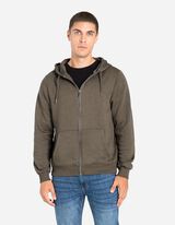 rozpinana bluza - kaptur z troczkiem - jasnobrazowy-e-a