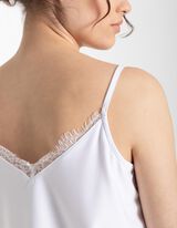 Top - Inserto in pizzo - bianco