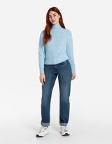 Pulóver - Ejtett vállú - vilagoskek