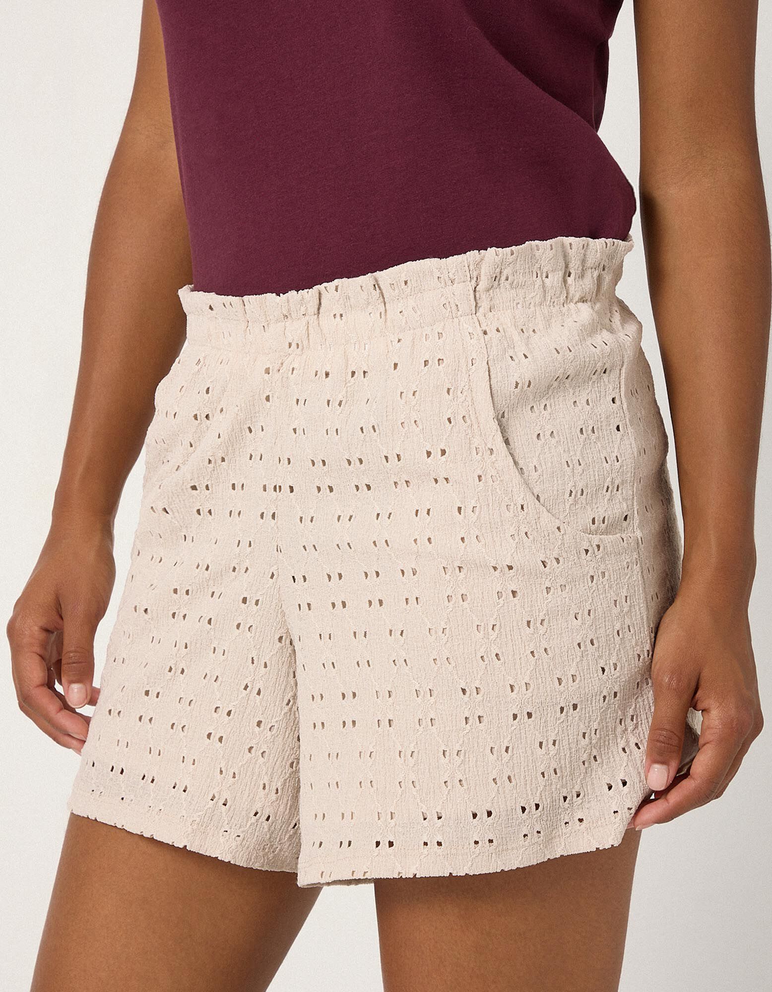 Shorts - Regular Fit - Beige