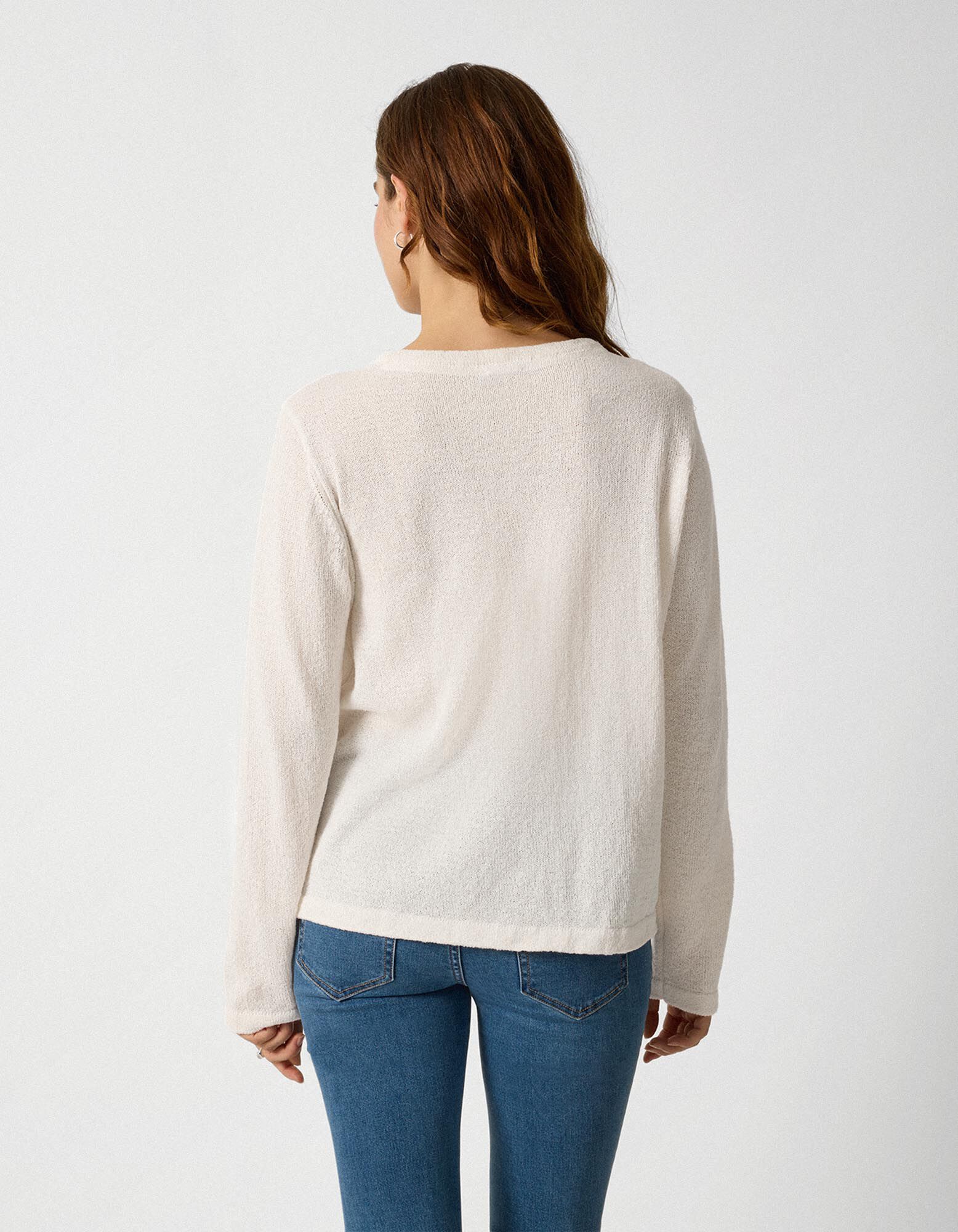 Strickpullover - Relax Fit - Wei&szlig;
