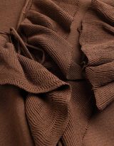 Cardigan - Manches &agrave; volants - Brun