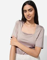 T-Shirt - Material-Mix - beige