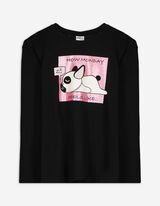 Langarmshirt - Print - schwarz