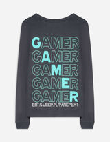 Set pigiama composto da maglietta a maniche lunghe e pantaloni  - Stampa sul retro - grigio scuro