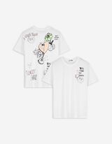 T-Shirt - Allover-Print - weiß