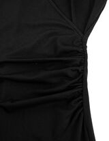 Midi haljina - Lažni preklop - crna