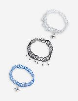 Choker - 3er-Pack - silberfarben