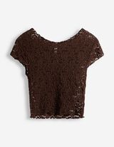 T-Shirt - Muschelsaum - Dunkelbraun
