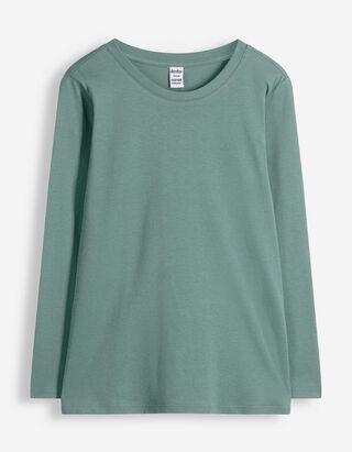Langarmshirt - Baumwolle - Gr&uuml;n