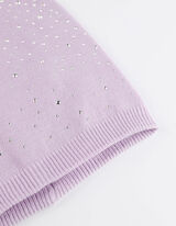 Beanie - Ziersteine - lila