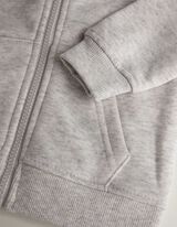 Tepl&aacute;kov&aacute; bunda - Kapucňa - svetloseda