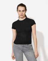 Strickshirt - einfarbig - schwarz