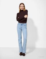 Langarmshirt - Rollkragen - dunkelbraun