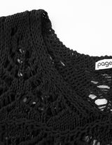 Top in maglia - Maglia traforata - nero