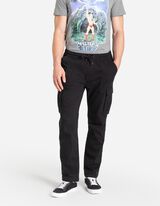 Cargo hlače - mje&scaron;avina pamuka - crna