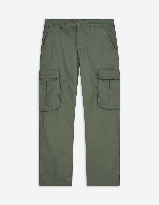 Cargohose - Straight Fit - grün