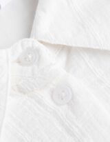 Rochie - aspect încrețit - Alb