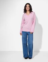 Pullover - V-Ausschnitt - rosa