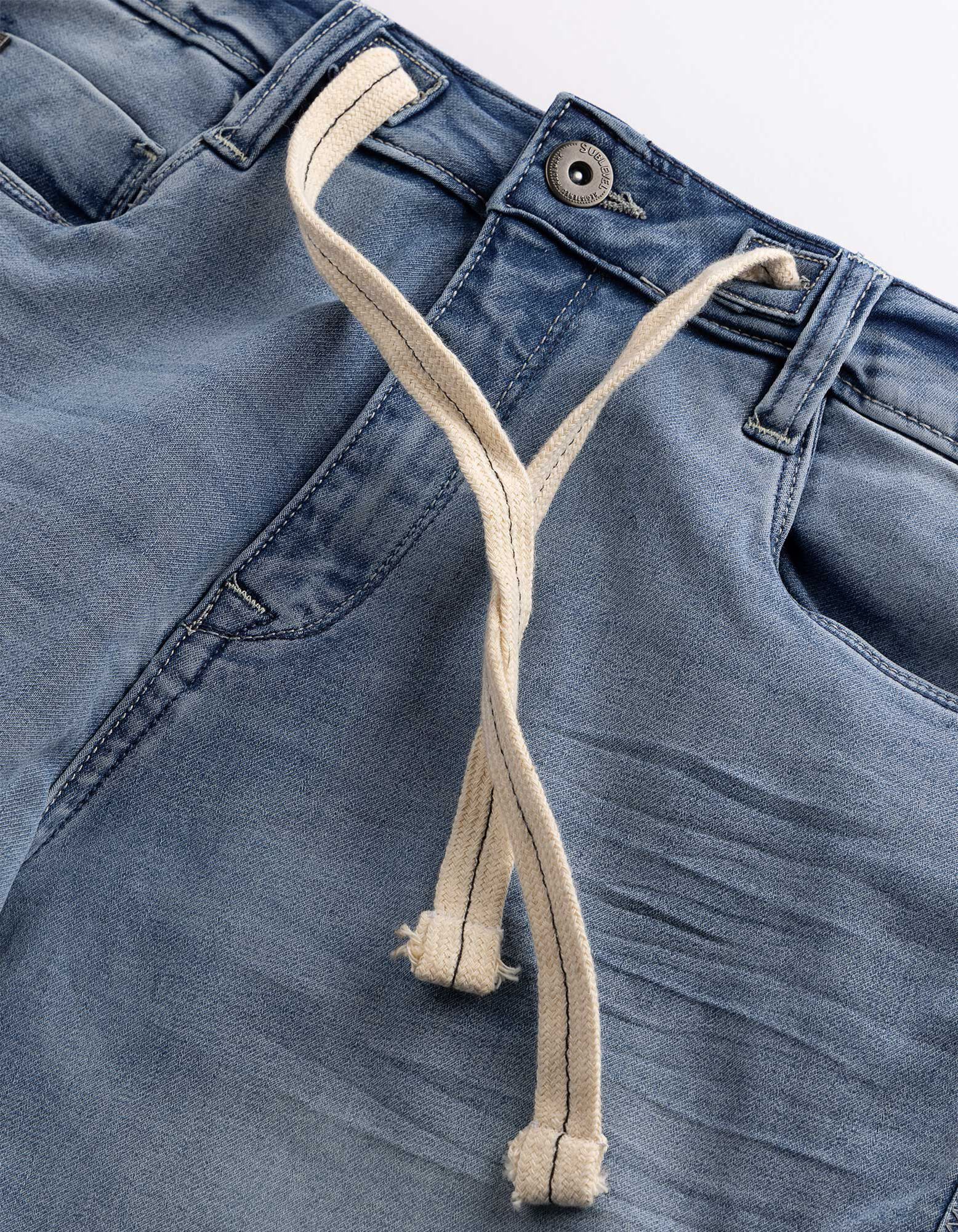 Short - D&eacute;tail nou&eacute; - bleu clair