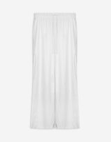 Pantaloni a palazzo - Effetto lino - bianco