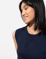 Gebreide top - Viscosemix - donkerblauw