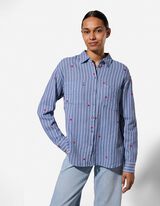 Bluse - Musselin - blau