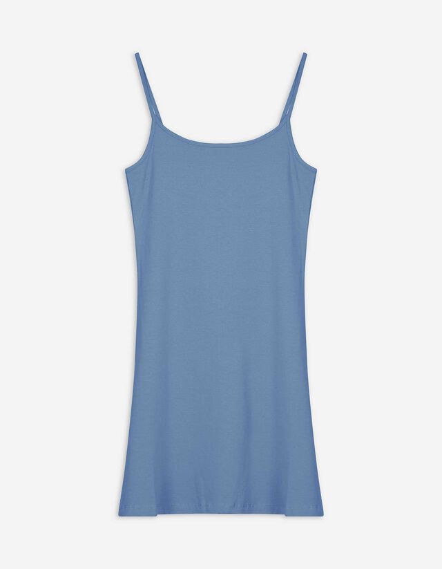 Kleid in A-Linie - Spaghettiträger - hellblau