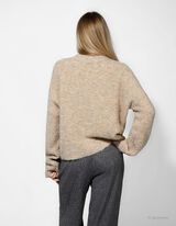 Strickpullover - &Uuml;berschnittene Schultern - beige