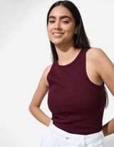 Top - Žebrová struktura - tm. lila