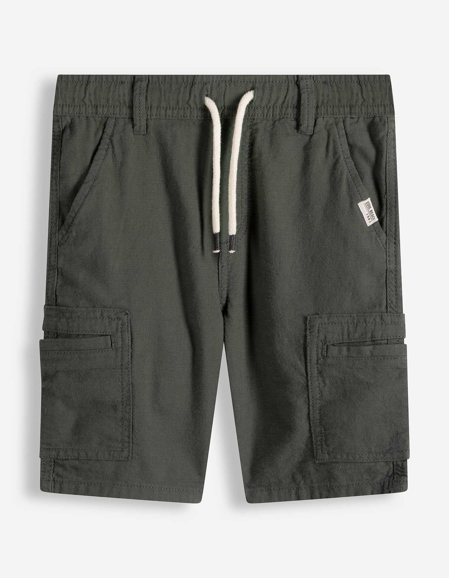 Short - Poches plaqu&eacute;es - vert fonc&eacute;