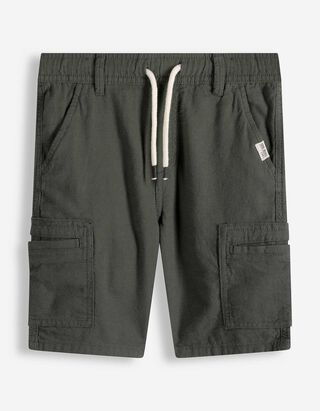 Shorts - Aufgesetze Taschen - Dunkelgr&uuml;n