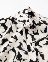 Blusenkleid - Allover-Muster - weiß