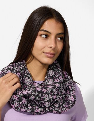 Loop-Schal - Allover-Print - schwarz